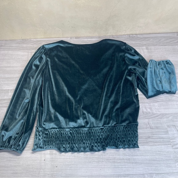 Rockin C Velvet Wrap Long Sleeve Top Velour Western Cowgirl Women’s size Large - Picture 3 of 12